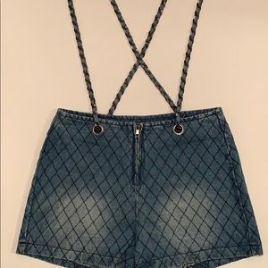 Shorts with chain suspenders